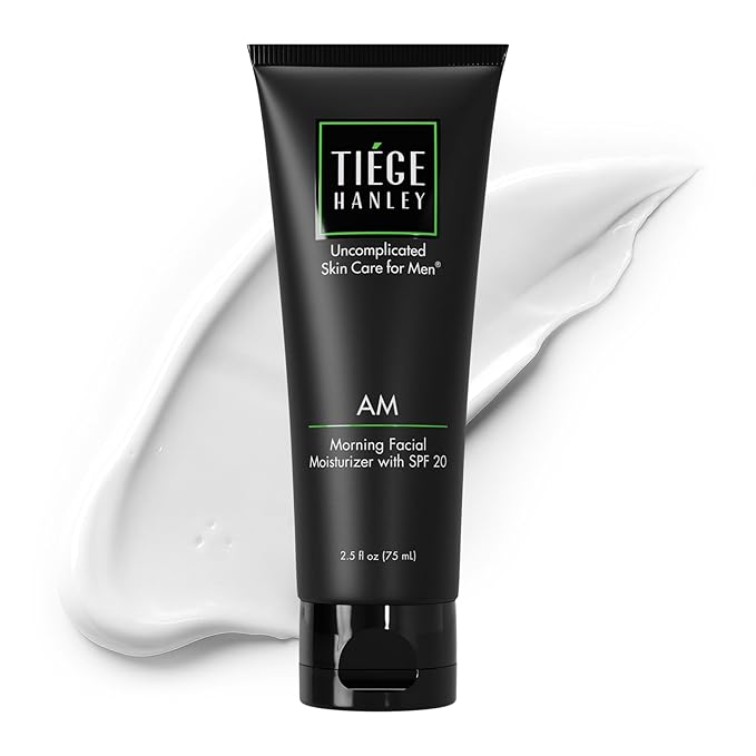 Tiege Hanley Face Moisturizer for Men, Morning Facial Moisturizer With SPF 20, Hydrating Daily Face Cream With Sunscreen, Gentle on Sensitive Skin, Men’s Skin Care, 2.5 FL Oz