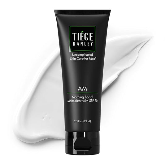 Tiege Hanley Face Moisturizer for Men, Morning Facial Moisturizer With SPF 20, Hydrating Daily Face Cream With Sunscreen, Gentle on Sensitive Skin, Men’s Skin Care, 2.5 FL Oz