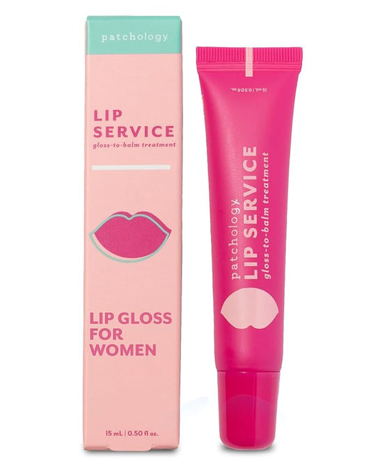 Patchology Lip Gloss for Women - Hydrating Gloss with Aloe, Honey & Goji Berry Oil, Moisturizing Treatment for Cracked Lips, Christmas Gifts for Women & Stocking Stuffers for Teen Girls (Clear, 15ml)