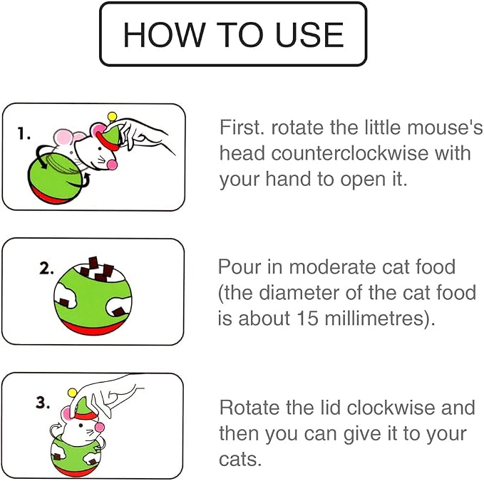 2Pcs Cat Christmas Treat Balls with Tumbler Mouse Toy, Dispenser for Snacks and Dry Kibble, Pet Enrichment Play Ball for Cats