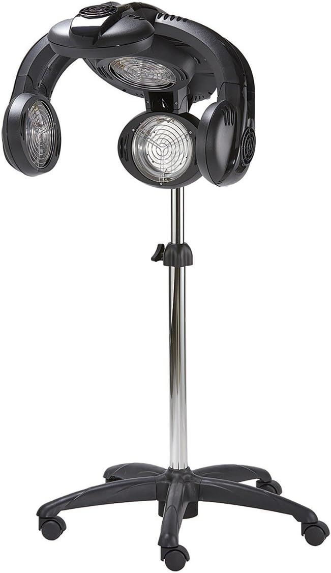 Speedy 2000 Deluxe Hair Processor for Salons - Infrared Ceramic Heat with 5 Individually Controlled Heating Elements, Height Adjustable Base with Rolling Casters, Italian-Made, Model PIB-14024