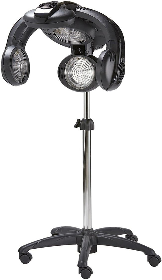 Speedy 2000 Deluxe Hair Processor for Salons - Infrared Ceramic Heat with 5 Individually Controlled Heating Elements, Height Adjustable Base with Rolling Casters, Italian-Made, Model PIB-14024