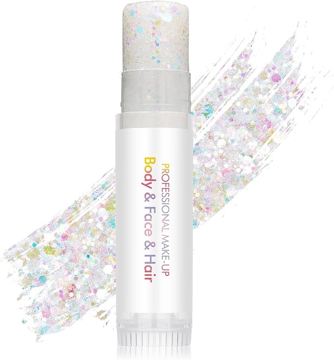 Rainbow Body Glitter Stick, Holographic Sequins Face Glitter Neon Outfit Singer Concert Music Rave Festival Party Accessories Hair Glitter Gel.