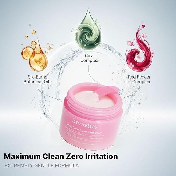 Deep Pure Cleansing Balm, Hydrating Non-Stripping Makeup Remover for Heavy Makeup and Sunscreen, Gentle Facial Cleanser for Oily, Blackhead-Prone & Sensitive Skin, 3.5 fl oz