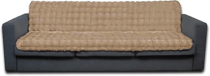 Dogs/Cats Bed Mats, Dog Pad Washable Removable Couch Cover with Anti-Slip Back, Plush Long Fur Mat, Perfect for Small, Medium and Large Dogs.(Light Brown-Bubble, 52"x82")