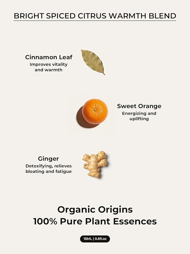 Muscle Relief Essential Oil Roll-On 15ml, Pure Bergamot, Sweet Orange & Cinnamon Oils Blend, Aromatherapy Roller for Sore Muscles & Daily Recovery, Spiced Citrus Scent, Tailored to Your Personality
