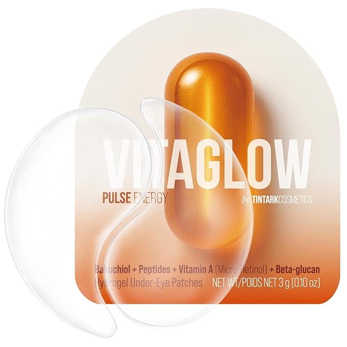 Pulse Energy Retinol Under Eye Patches (28 Pairs), Bakuchiol, Peptides & Vitamin A Hydrogel Eye Mask for All Skin Types, including Sensitive Skin - Smooth Fine Lines & Wrinkles, Firming Lift