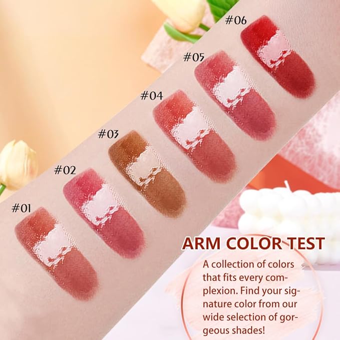 2-in-1 Matte Liquid Lipstick & Clear Lip Gloss, Long Lasting Waterproof Smudge Proof 24 Hour Lip Color Stain, Non Stick & Non Fading, Vegan Matte Makeup Lip Stain for Women, Classic Red #06