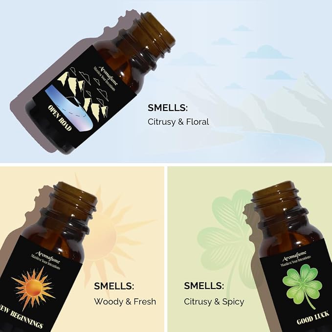 New Beginnings, Good Luck & Open Road Oils | 3 x 10 ml | Ideal for New Opportunities, Brighter Future etc| Manifestation & Mindfulness