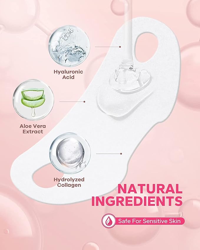 FairyFace V Line Shaping Face Masks (5 Count), Double Chin Reducer, Lifting Hydrogel Collagen Mask with Aloe Vera and Seaweed, Anti-Aging and Anti-Wrinkle
