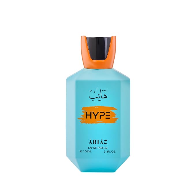 ARIAZ Hype Men’s Eau De Parfum 3.4 Oz - Fresh Citrus Aromatic Cologne with Orange, Bergamot, Mandarin, Ginger, Ambergris & Woody Notes - Clean Daytime Fragrance for Spring & Summer