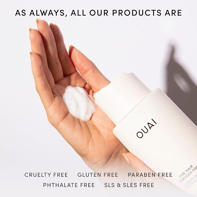 OUAI Fine Hair Conditioner - Volumizing Conditioner for Fine Hair Made with Keratin, Biotin and Chia Seed Oil - Adds Softness, Bounce and Volume - Free from Parabens, Sulfates, and Phthalates (10 Oz)