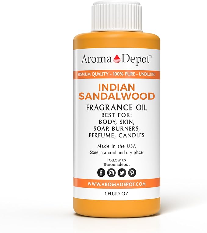 Indian Sandalwood Perfume/Body Oil Our Interpretation, Premium Quality Uncut Fragrance Oil (1 Ounce Plastic)