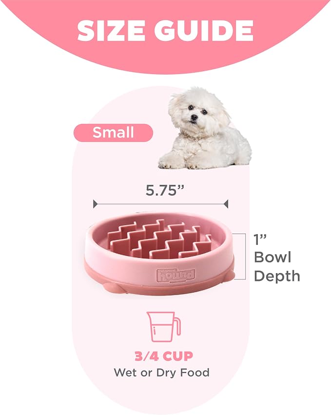 Outward Hound Fun Feeder Slo Bowl Dog Slow Feeder, Wave, Pink, 5.8"