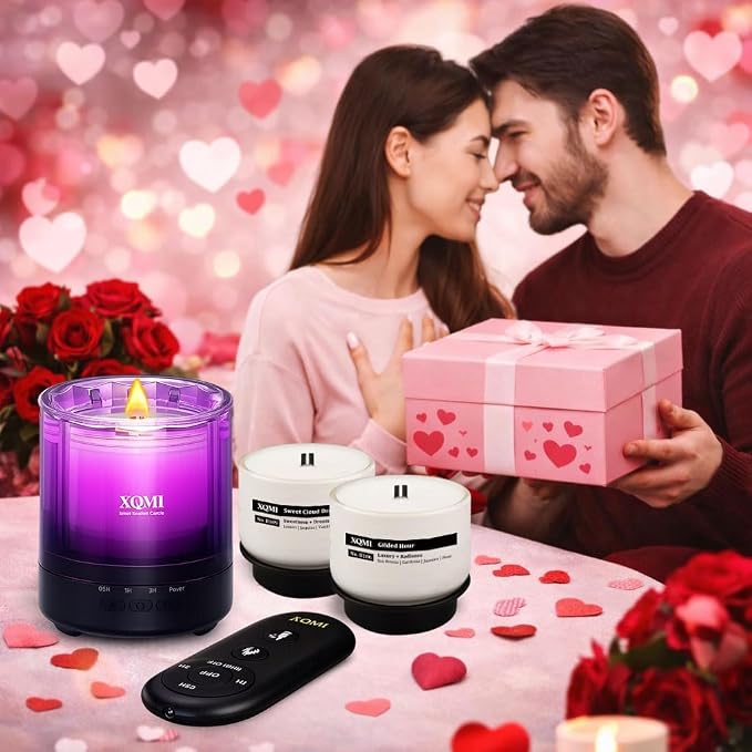 Smart Scented Candles with Remote, Natural Soy Wax with up to 35H Burn Time, Ideal for Creating a Welcoming Home Perfect for Gifting(3 Pack Gift Set)