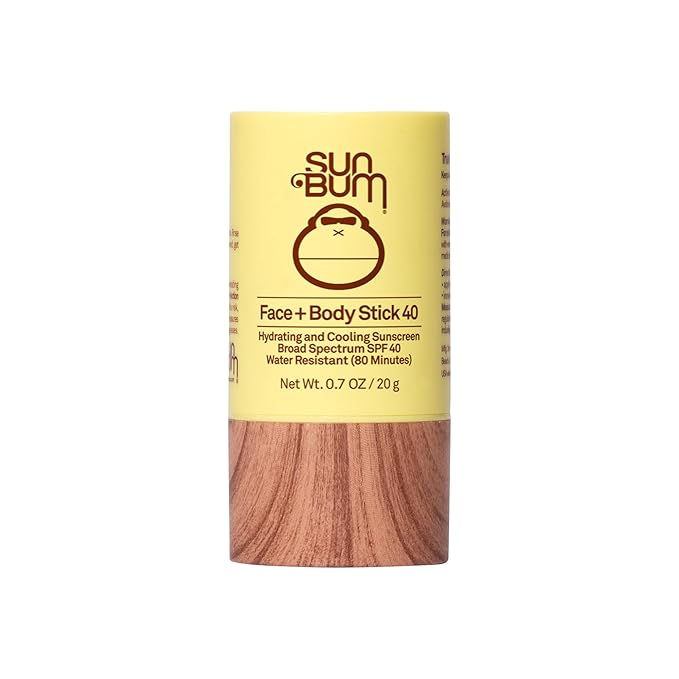Sun Bum Original SPF 40 Face and Body Sunscreen Stick - Water resistant Broad Spectrum Facial Sunscreen - Hawaii 104 Act Compliant (Made Without Octinoxate & Oxybenzone) - Travel Size - 0.7 oz
