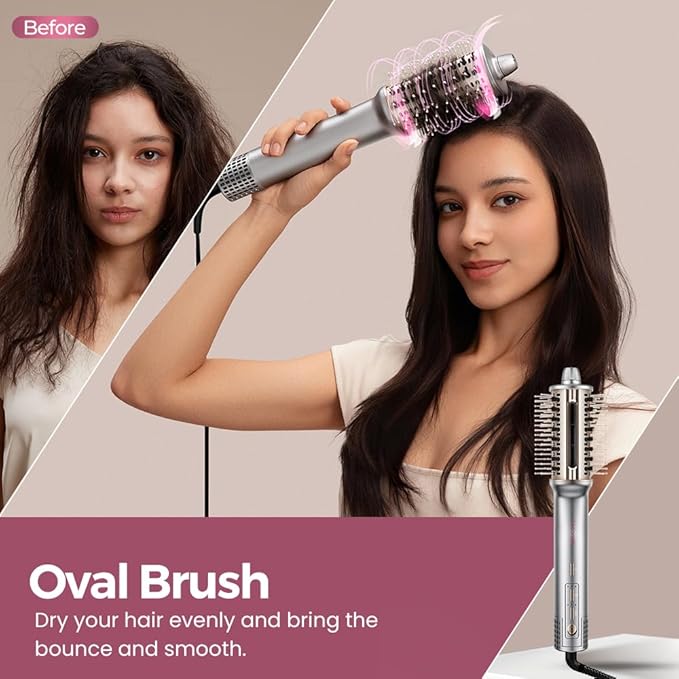 Lecomely 3 in 1 High Speed Hair Dryer Brush, Blow Dryer Brush in One for 300% Faster Dry & Style, Blowout Hot Air Brush, One Step Straightener Volumizer with Negative Ions for Smooth AirBlow B3
