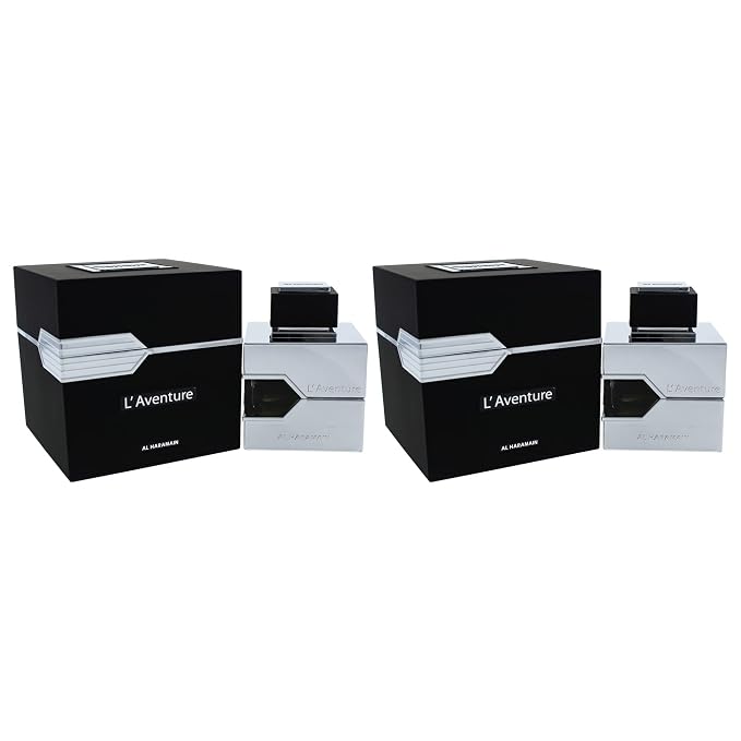 Al Haramain L'aventure Eau De Parfum Spray for Men, 3.4 Fl Oz (Pack of 2)