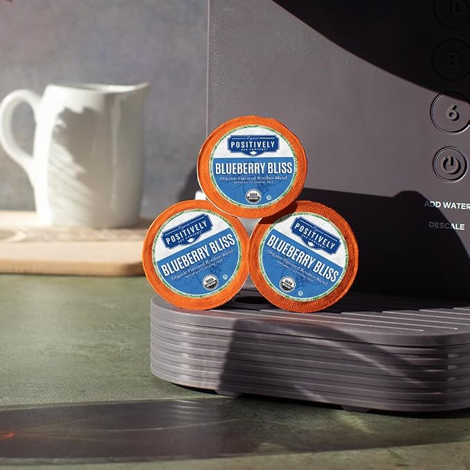 Organic Positively Tea Company, Blueberry Bliss Rooibos Tea, K-Cup Compatible, 24 Pods