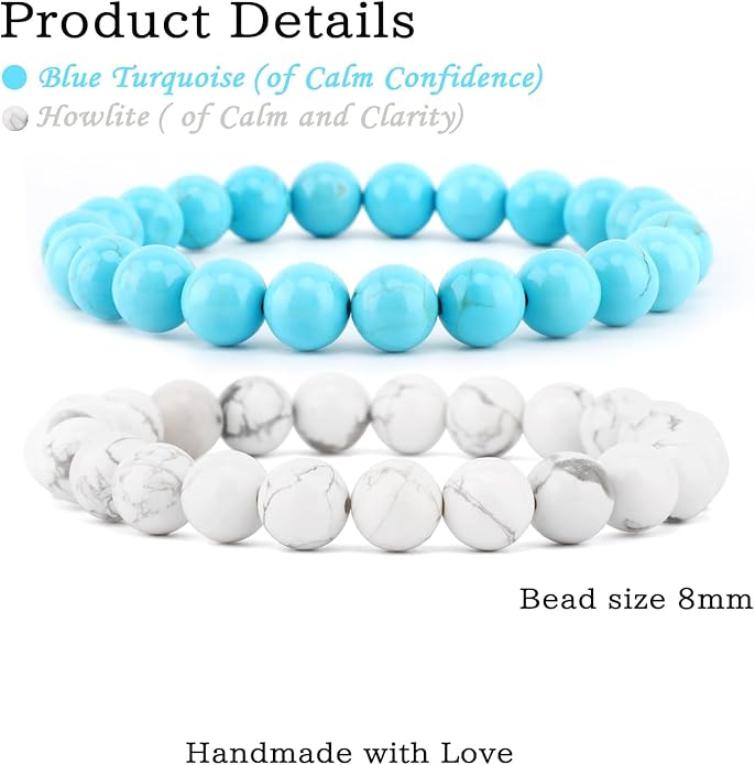 NCB 2.3-Piece 4mm Natural Crystal Gemstone Stretch Bracelets – Handmade Reiki Energy Healing Jewelry for Meditation,Yoga, Unisex