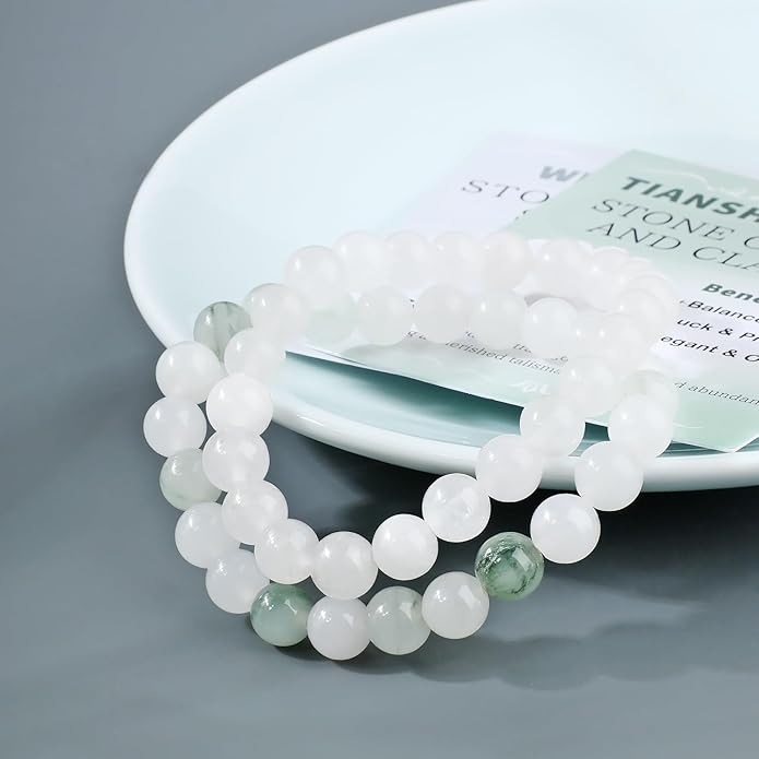 NCB 2.3-Piece 4mm Natural Crystal Gemstone Stretch Bracelets – Handmade Reiki Energy Healing Jewelry for Meditation,Yoga, Unisex