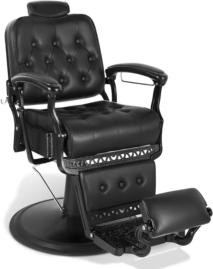 Barber Chair Heavy Duty Vintage Recline Hydraulic 360° Swivel Professional Salon Chair Beauty Spa Shampoo Equipment