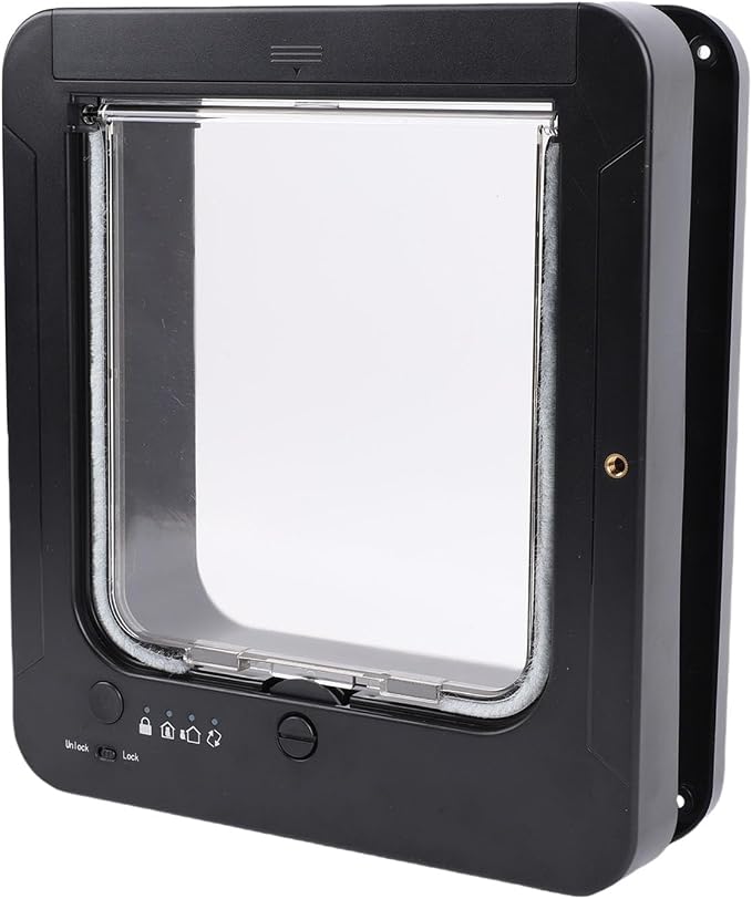 MAVIS LAVEN Smart Cat Door, Automatic Sensing Plastic Pet Door with TwoWay Entry, Enhanced Safety Features, Ideal for Indoor and Outdoor Use for Small Pets