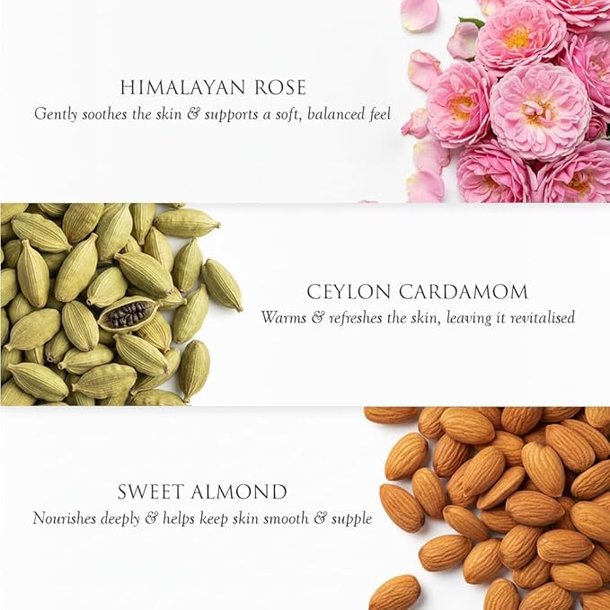 SPA CEYLON Cardamom Rose Bath and Shower Gel | Luxurious Herbal Bath Wash with Aloe Vera, Coconut & Himalayan Rose | Uplifting & Nourishing | for All Skin Types
