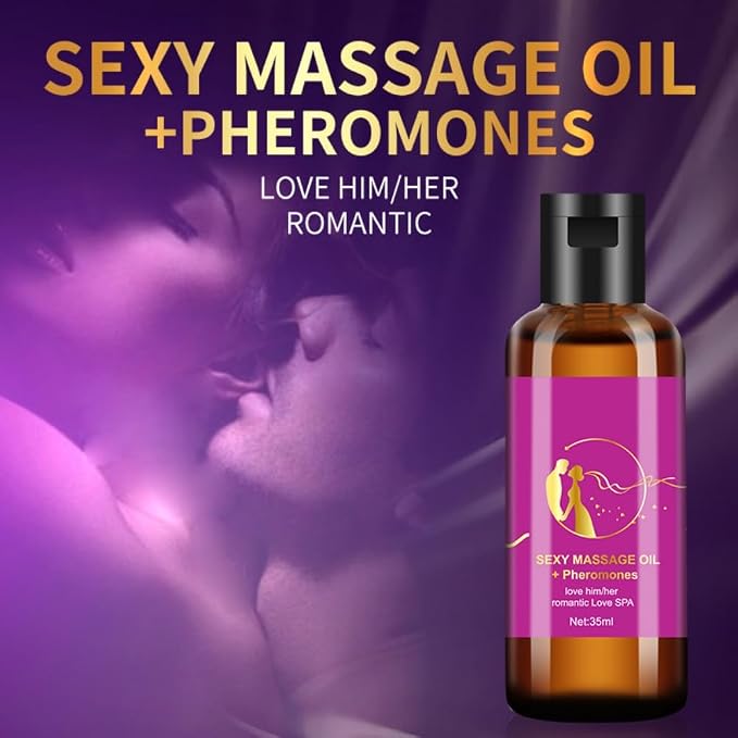 Sensual Massage Oil for Couples - Him/Her Pheromones Romantic Lover Spa, Sex Oils for Couples Pleasure, Sex Massage Oil for Lovers Full Body