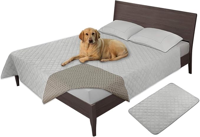 Easy-Going Waterproof Dog Bed Cover, Non-Slip Pet Blanket, 52x82in | Light Gray, Leakproof Couch Cover, Machine Washable Furniture Mattress Protector, Soft Sofa Mat For Dogs, Pet Friendly