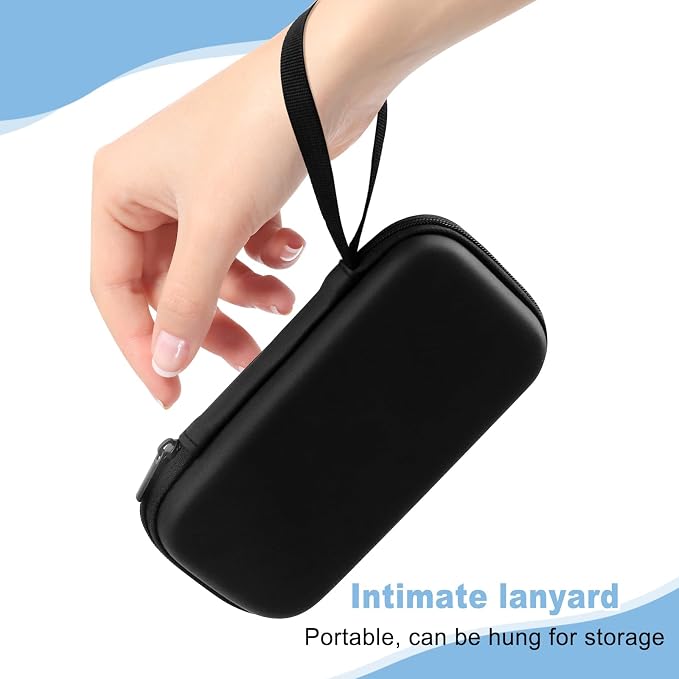 Tampon Holder for Purse,2 Pack Black Tampon Storage Bag with Zipper 6.3x3.3x1.2 inches Small Pouch for Feminine Products Portable Period Bags for Women,Ladies