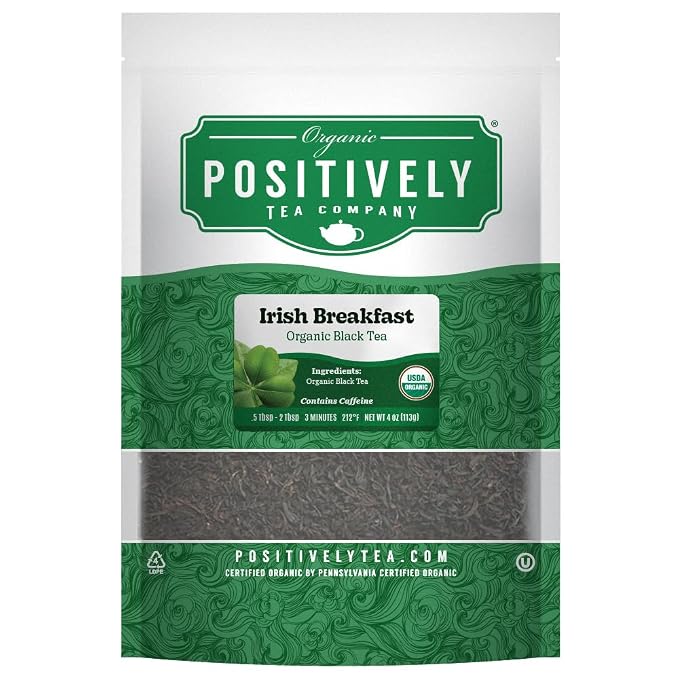 Organic Positively Tea Company, Irish Breakfast Black Tea, Loose Leaf, 4 Ounce