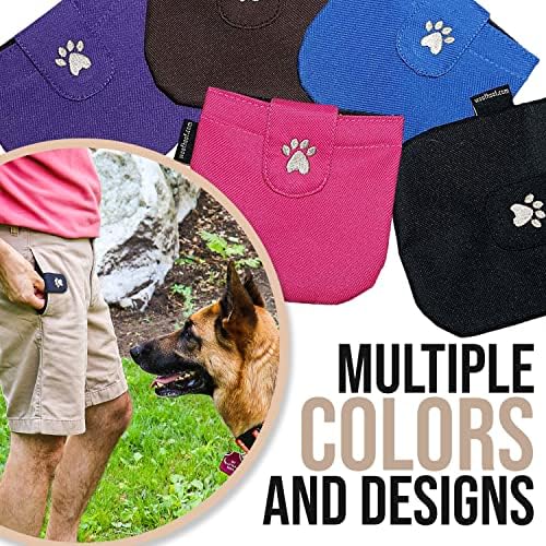 Dog Treat Pouch, Black Pocket Sized Training Reward Pouch - Lightweight Dog Treat Holder with Magnetic Flap for Stability, Perfect Dog Accessories, Made of Durable Nylon, Machine Washable