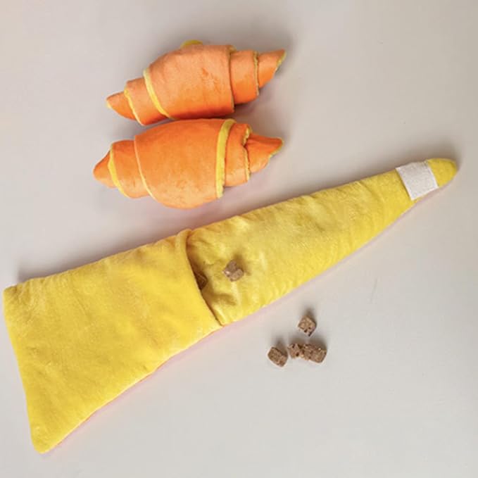Interactive Dog Chewing Toy Treat Dispenser Plush Fabric Squeaky for Small and Puppy Entertainment and Chewing