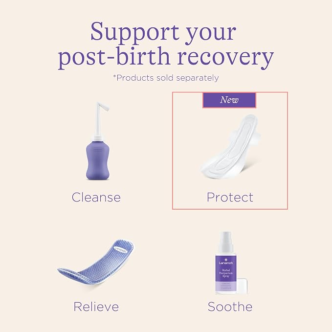 Lansinoh Postpartum Maxi Pads Bundle, Heavy Absorbency Overnight Pads with Wings, Includes 2 Sizes for Extra Protection, Postpartum Essentials, 40 Count (Pack of 2)