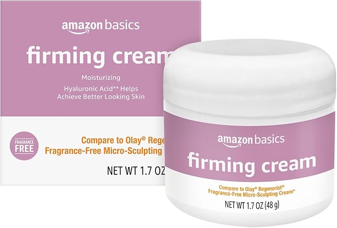 Amazon Basics Firming Cream with Hyaluronic Acid, Fragrance Free, 1.7 Ounces, 1-Pack