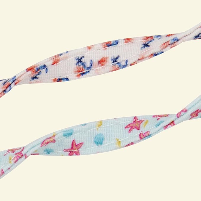 Cat Collars for Girl Cats & Boys, 2 Pack Soft Cotton Breakaway Collar with Removable Bell and Cute Charms, Adjustable Safety Pet Necklace, Ocean