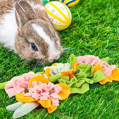 Rabbit Foraging Mat, Guinea Pig Toys Snuffle Pad Bed Mat Bunny Feeding Toy
