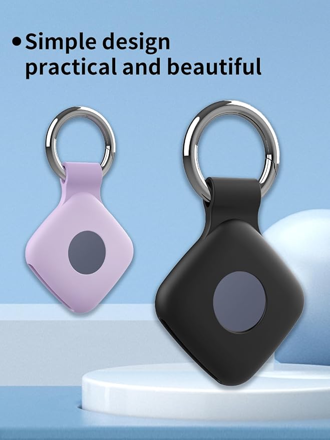 Case for UGREEN Tracker Tags, Shockproof Silicone Cover. | Shockproof & anti - slip, protects against scratches. Precise cutouts ensure full functionality. Black+White+Pink+Purple.