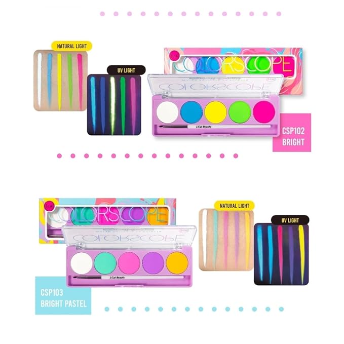 Jcat Beauty 1 Professional [ CSP103 : Bright Pastel ] Colorscope Water Activate FX Palette Eyeliner w/Brush + Free Zipper Bag
