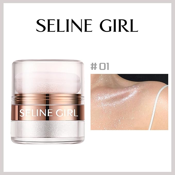 Body Glitter Powder, Face Shimmer Sparkle, Highlight Powder, Multi-Use Body Glitter for Women, Magic Glow Shimmer for Body Face Eyes Makeup #white