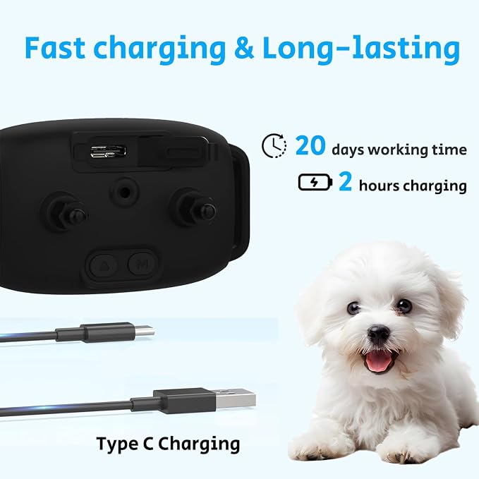 Smart AI Dog Bark Collar for Small Medium Large Dogs, Automatic Anti Barking Collar with LED Color Display, 4 Training Modes & 8 Sensitivity, IP67 Waterproof Rechargeable, No Shock