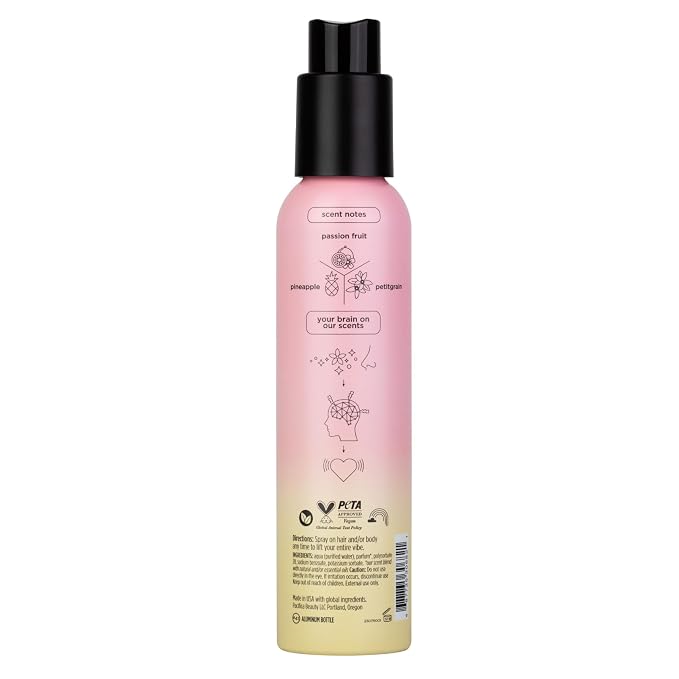 Pacifica Hair Mist Perfume & Full Body Spray for Women - Passion Fruit Body Mist Fragrance w/Pineapple, Orange Blossom, Vanilla, Sandalwood & Bergamot – Alcohol-Free, Vegan & Cruelty-Free, 5 oz