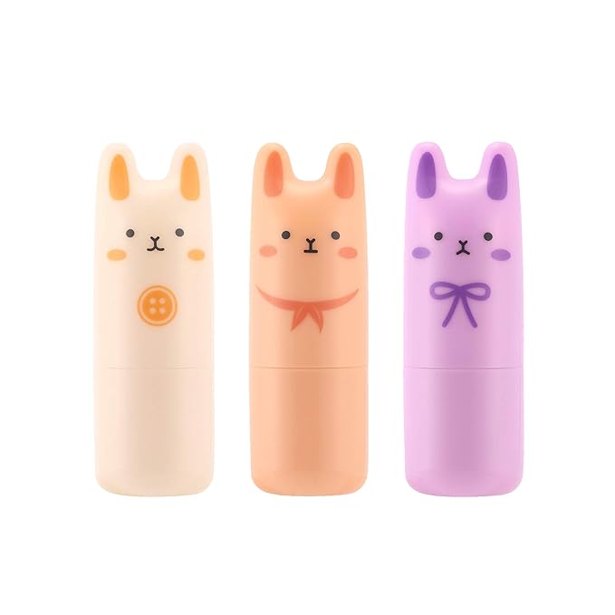 TONYMOLY Pocket Bunny Perfume Bar Stick Set – Long Lasting Solid Fragrance Balm for Women – Cute Korean Travel Size Perfume Trio – Portable On-The-Go 3-Pack Gift Set