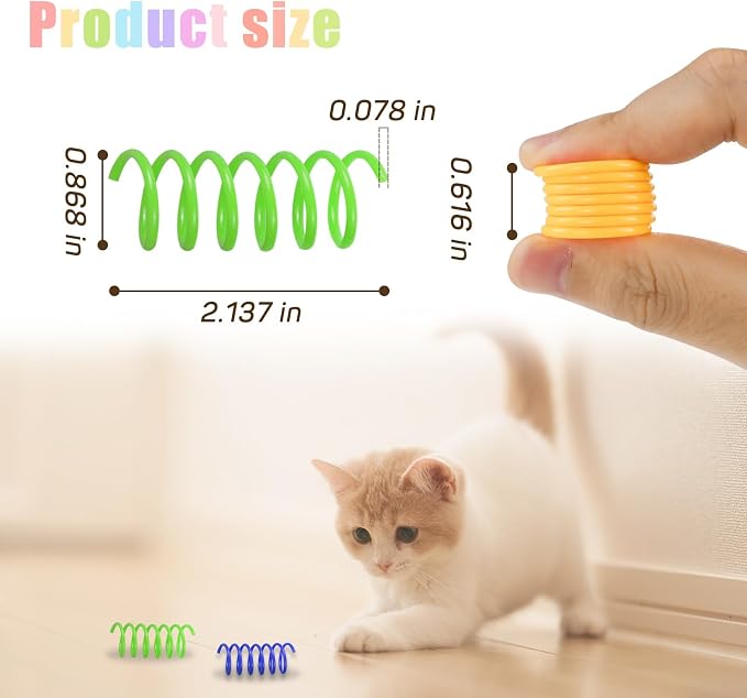 Andiker Cat Spring Toy, 12 Pc Colorful Cat Kicker Toys Interactive Cat Toys for Indoor Cats Swatting, Biting, Hunting to Kill Time and Keep Fit