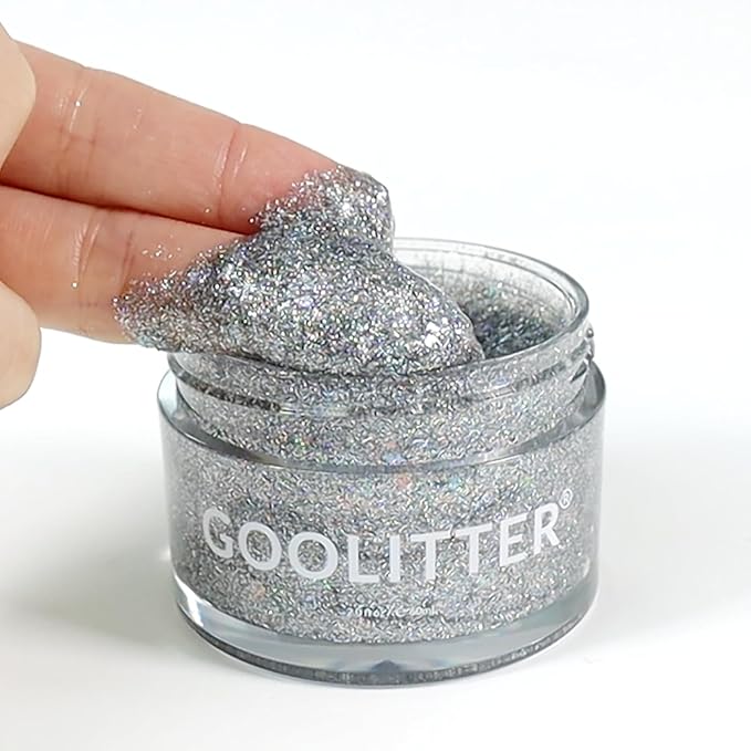 Face, Body & Hair Holographic Silver Glitter Gel [Silver Loogie] 2oz (60mL) | Fine | K-Beauty | Halloween, Festival, EDM, Rave, Party, Concert, Costume Makeup | Vegan, Cruelty Free