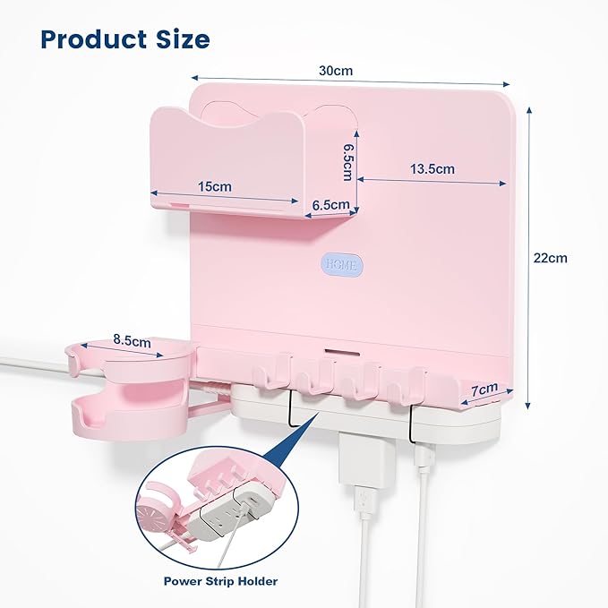 Floating Shelves for Bedside Shelf Accessories Organizer, Wall Mount Shelf Stick On, Cute Room Decor Aesthetic, Girls Room Decor, Cool Stuff for Bedroom Storage and Organization (Pink)
