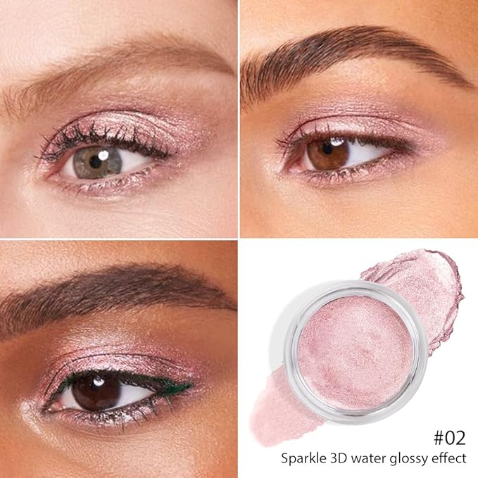 Soft Rose Mist Cream Shimmer Eyeshadow – Rose Lilac Pearl Mousse Eye Shadow, High Pigment Glitter Pink Eyeshadow, Waterproof Long-Lasting Crease-Proof Single Shade for Natural Everyday Eye Makeup 2