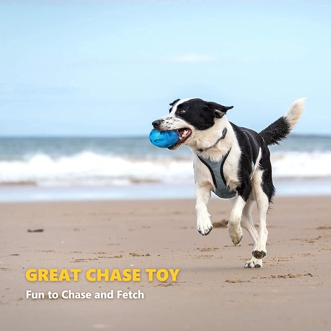 EASTBLUE Dog Toys for Aggressive Chewers, Indestructible Squeaky Football