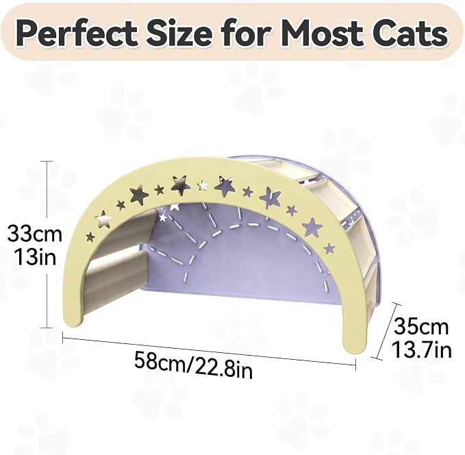 Cat Rocking Bed with Washable Removable Cushion and Sisal Scratching Pads Cat Scratcher Multifunctional Cat Furniture, Purple